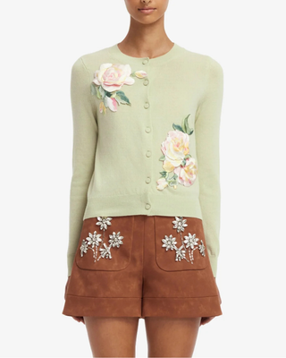 CLAIRE EMBROIDERED CASHMERE CARDIGAN