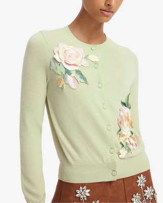CLAIRE EMBROIDERED CASHMERE CARDIGAN