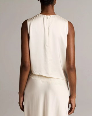 LACE TRIM ASYMMETRICAL SHELL TOP