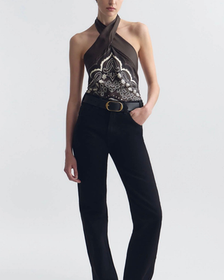 SOLAL SILK HALTERNECK TOP
