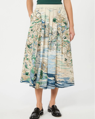 PLEATED POPLIN SKIRT