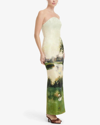 AVA JACQUARD BUSTIER MAXI DRESS