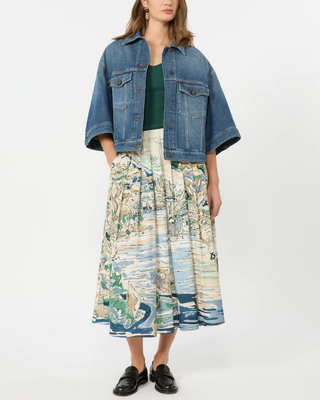 PLEATED POPLIN SKIRT