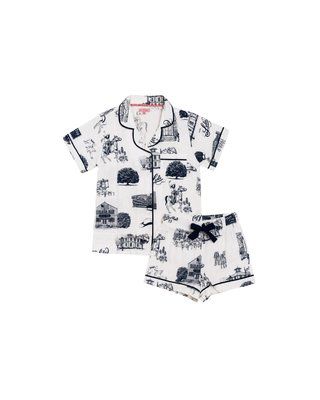 ROUND TOP TOILE PAJAMA SHORTS SET