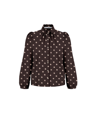 ANNABEL MAHOGANY DOT SHIRT