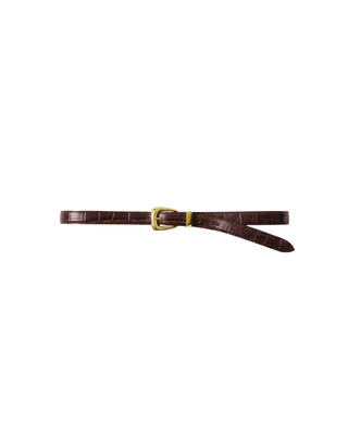 SMALL CROC EMBOSSED ARCH BELT