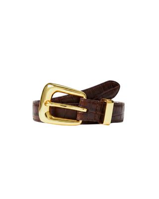 SMALL CROC EMBOSSED ARCH BELT
