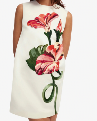 YVONNE APPLIQUÉ FLORAL MINI DRESS
