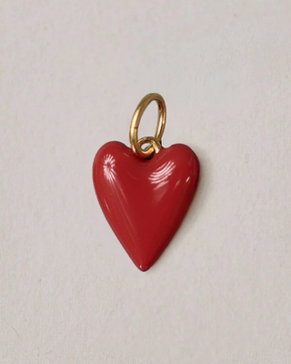 RED ENAMEL HEART CHARM
