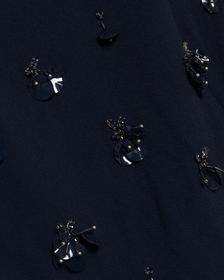 CLAUDIA S/L EMBELLISHED MIDI DRESS