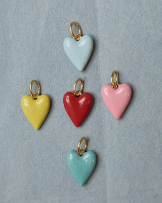 RED ENAMEL HEART CHARM