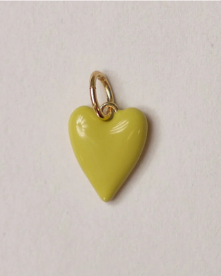 CHARTREUSE ENAMEL HEART CHARM