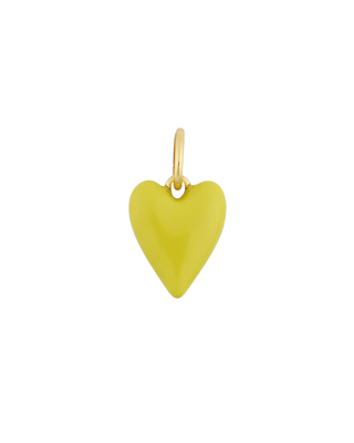 CHARTREUSE ENAMEL HEART CHARM