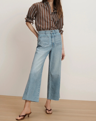 TAYLOR CROPPED PATCH POCKET WIDE-LEG JEAN