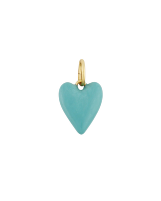 TURQUOISE ENAMEL HEART CHARM