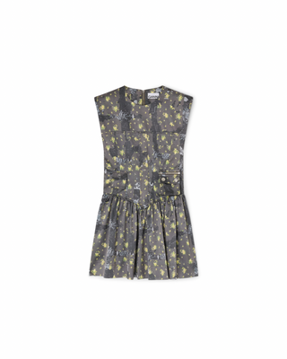 PRINTED DOUBLE SATIN CORSET MINI DRESS