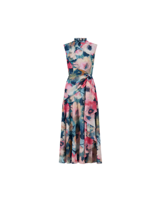 FLORAL PRINTED CHIFFON DRESS