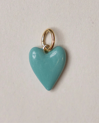 TURQUOISE ENAMEL HEART CHARM