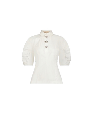 COTTON POPLIN HENLEY SHIRT