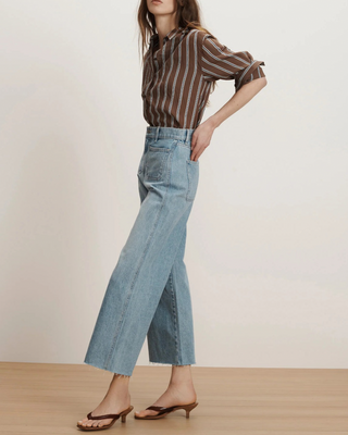 TAYLOR CROPPED PATCH POCKET WIDE-LEG JEAN