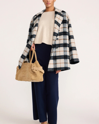 BODHI DOUBLE BREASTED PLAID COAT