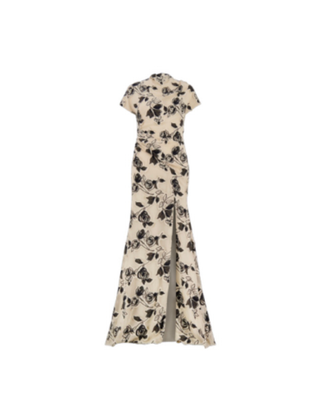 FLORAL CUT CHIFFON GOWN