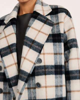 BODHI DOUBLE BREASTED PLAID COAT