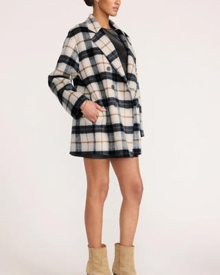 BODHI DOUBLE BREASTED PLAID COAT