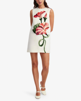 YVONNE APPLIQUÉ FLORAL MINI DRESS