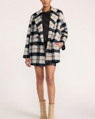 BODHI DOUBLE BREASTED PLAID COAT
