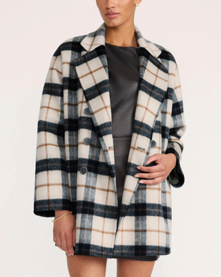BODHI DOUBLE BREASTED PLAID COAT