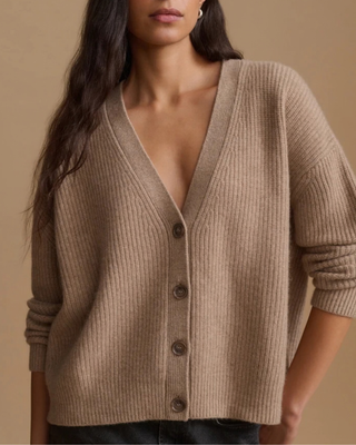 CROPPED CASHMERE COCOON CARDIGAN