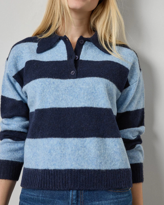STRIPED POLO SWEATER
