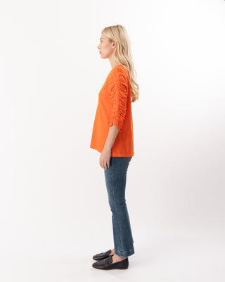 3/4 RUCHED SLEEVE TEE