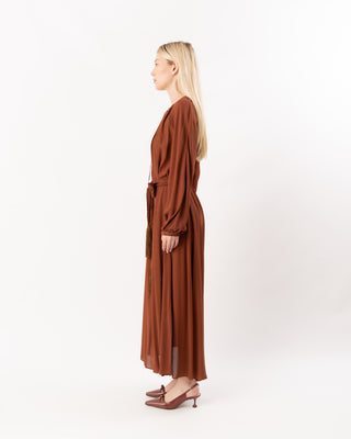 VISCOSE CREPE DE CHINE SASH DRESS