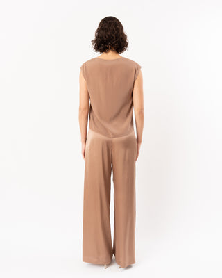 SHINY STRETCH SILK SATIN LOOSE PANTS