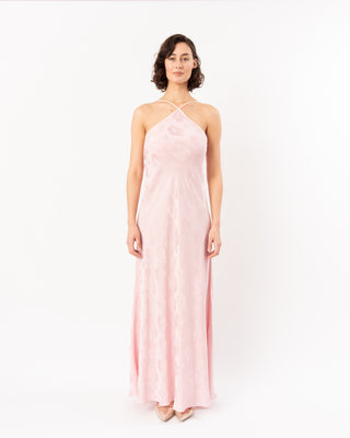 BOUQUET JACQUARD BIAS DRESS WITH CAPE