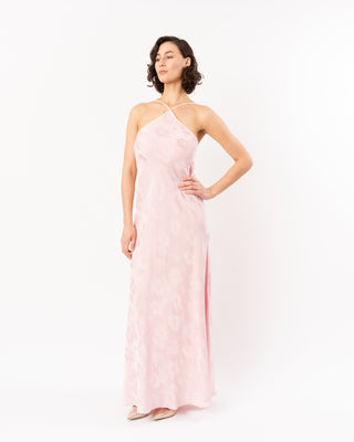 BOUQUET JACQUARD BIAS DRESS WITH CAPE