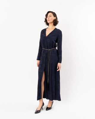 BOUQUET JACQUARD LONG SLEEVE DRESS