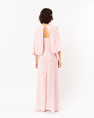 BOUQUET JACQUARD BIAS DRESS WITH CAPE