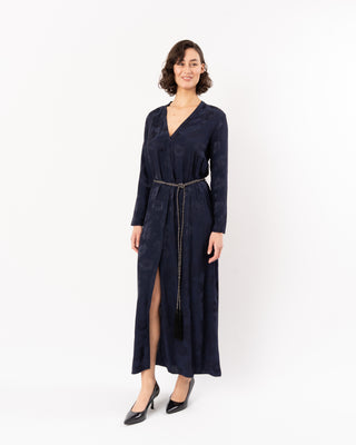 BOUQUET JACQUARD LONG SLEEVE DRESS