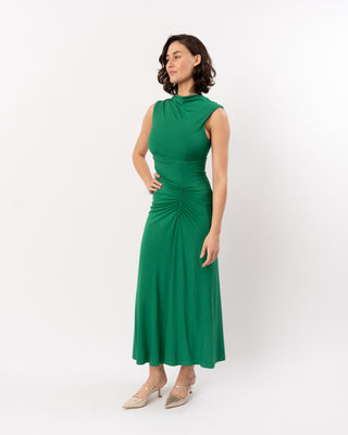 ACACIA DRAPED JERSEY MIDI DRESS