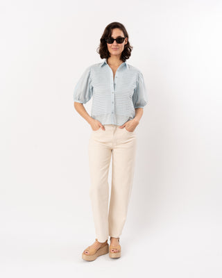CORDELIA S/S BUTTON UP TOP