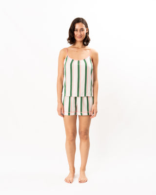 COURT STRIPE CAMI SHORTS SET