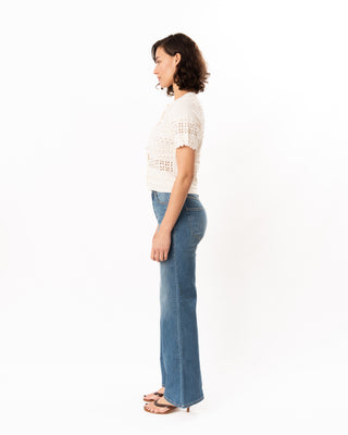 ABRIANA EYELET KNIT CARDIGAN