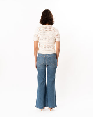 ABRIANA EYELET KNIT CARDIGAN