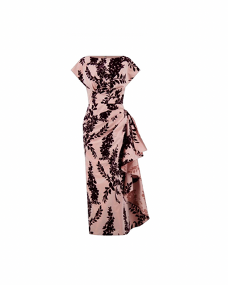 FLOCKED TAFFETA FLORENCE DRESS