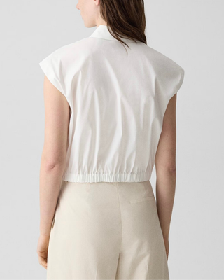 CAP SLEEVE ELASTIC CROP SHIRT