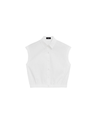 CAP SLEEVE ELASTIC CROP SHIRT