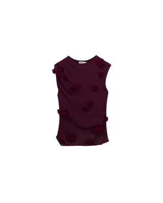 TESSA S/S FLORAL APPLIQUE TOP